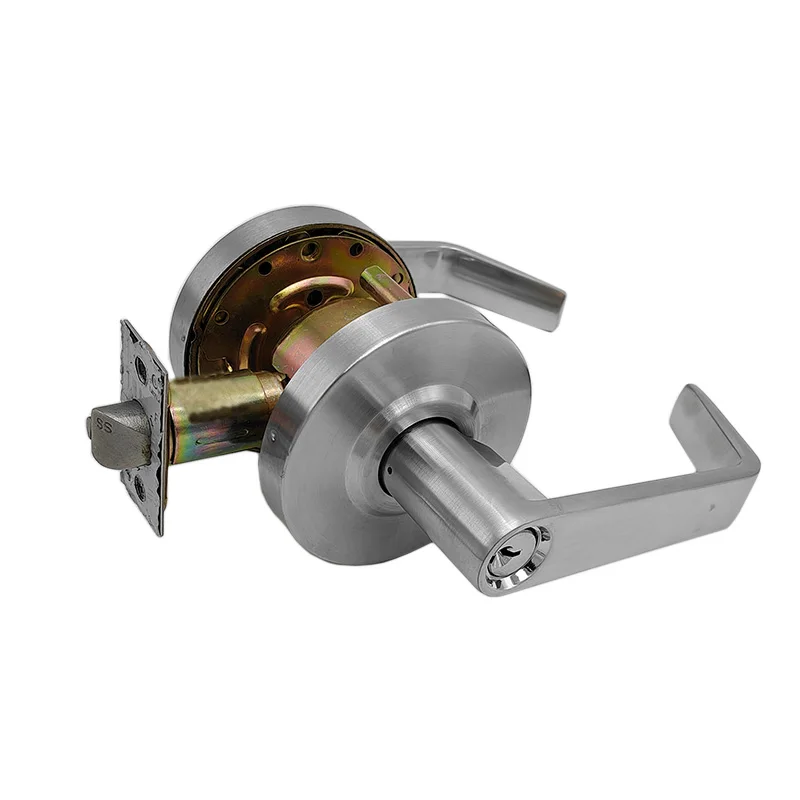 Stainless Steel Lever Handle luxury Modern style Stainless Steel bedroom lever Door Handle lock on round rose