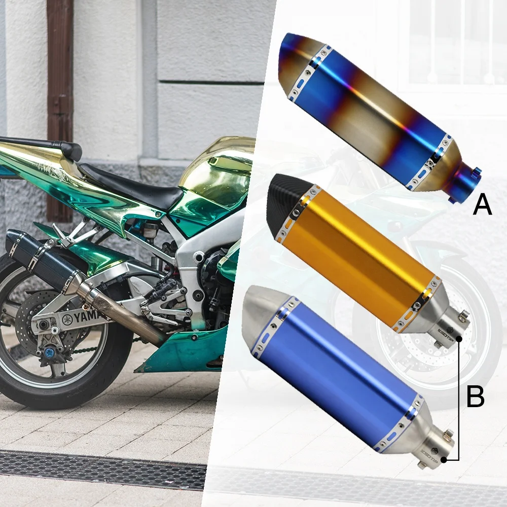 51mm universal motorcycle muffler silencer motocross dirt bike muffler exuast 250cc