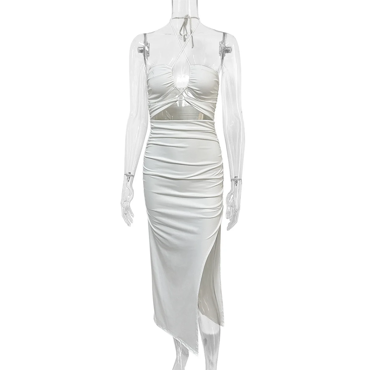 Q17B36- summer night wear women bodycon long midi dress sleeveless backless elegant party outfits sexy club dresses