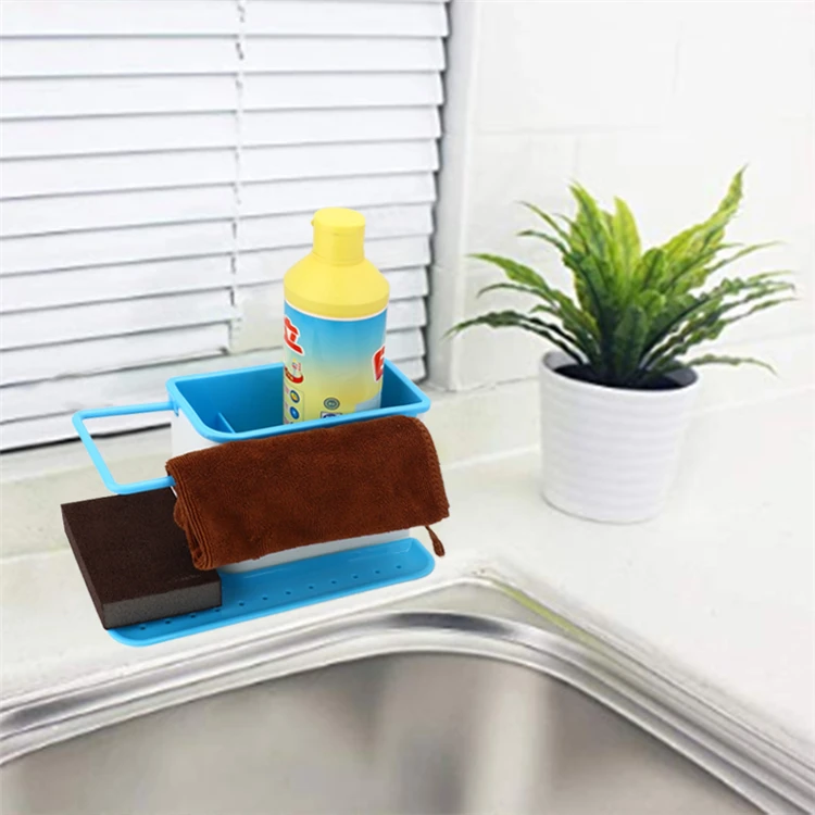Kitchen Storage Shelf Sponge Holder Draining Sink Box Organizer Draining Rack Dish Storage Rack Stands Tidy Utensils Towel Rack