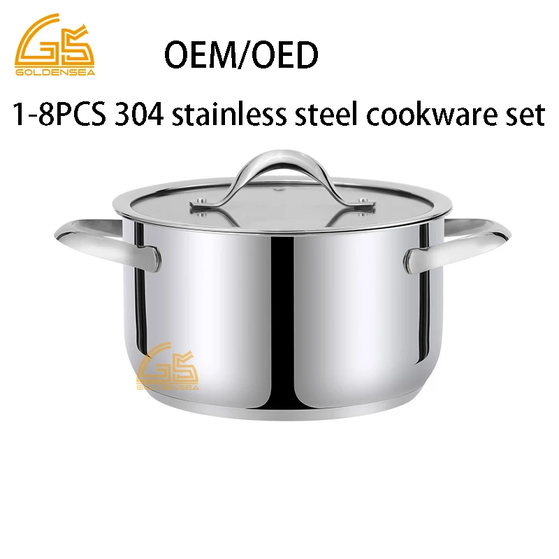 kitchen tools cooking hot pot pans set all cald insulated glass steel steel cookware sets