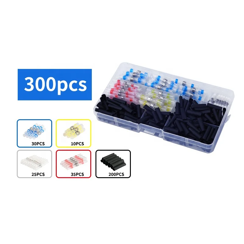 Waterproof Solder Ring Heat Shrinkable Middle Joint Solder Terminal Tube Combination Tool Set Box Heat Shrink Solder Sleeves