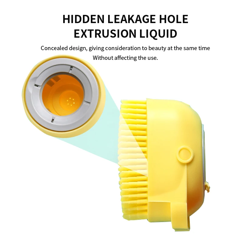 Factory Wholesale Pet Grooming Brush Silicone Pet Bath Brush Shampoo Dispenser Bath Massage Cat Dog Bath Brush with Soap