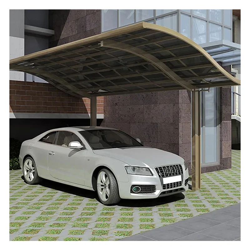 Outdoor Car Shelter Automatic Waterproof Retractable Arched Roof Aluminum Carport
