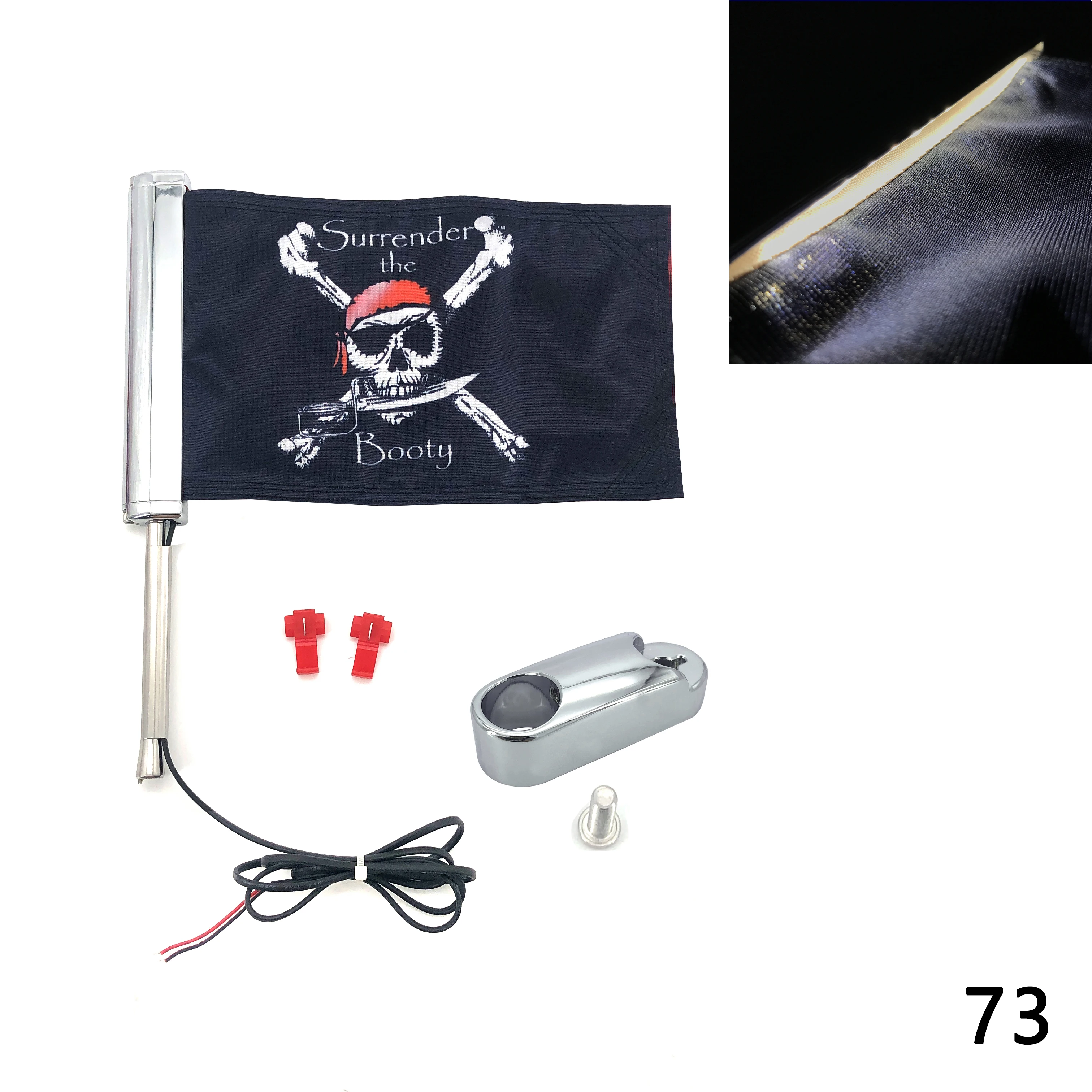 General purpose chrome plated bracket antenna type led flag suitable For Honda Gold Wing gl1800 BMW Harley Gliding Yamaha Indian