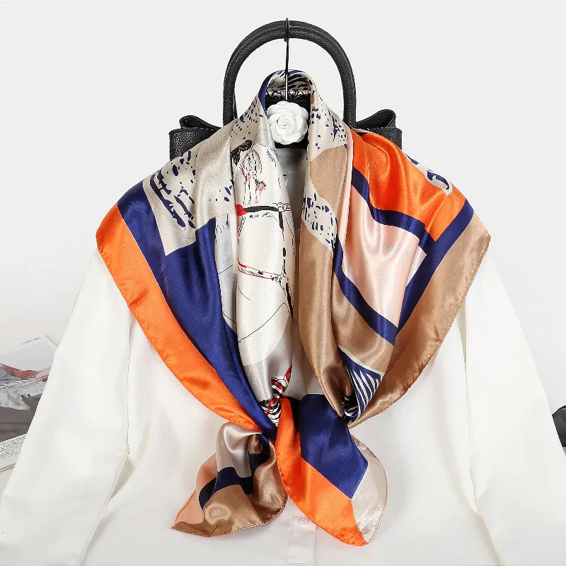 Dubai Latest Muslim Vintage Scarfs 90cm*90CM Square Silk Scarf