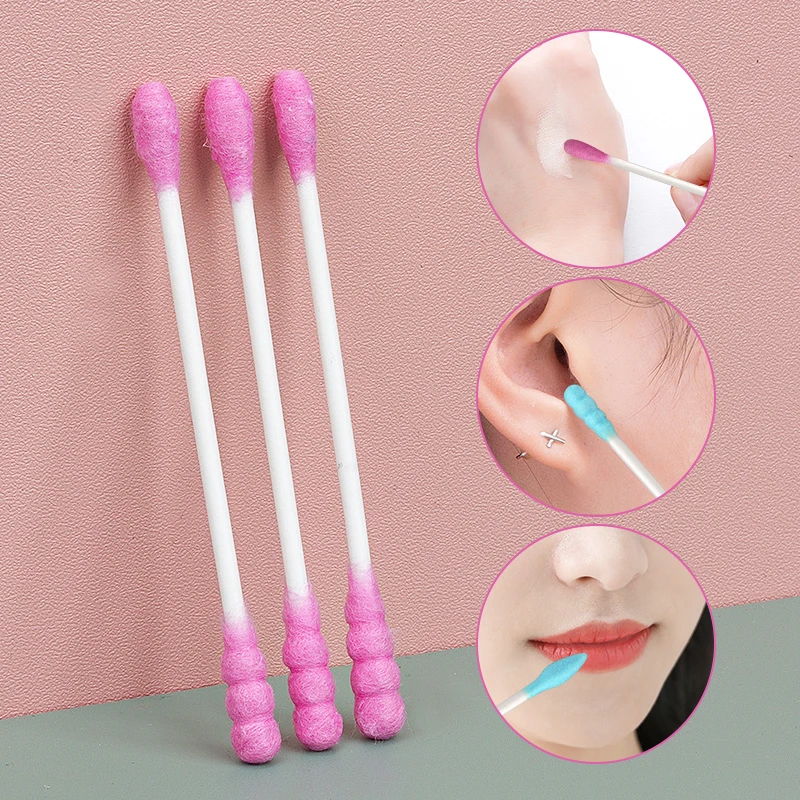 Wholesale Colorful Disposable Double Headed Paper Cotton Swab Cotton Bud