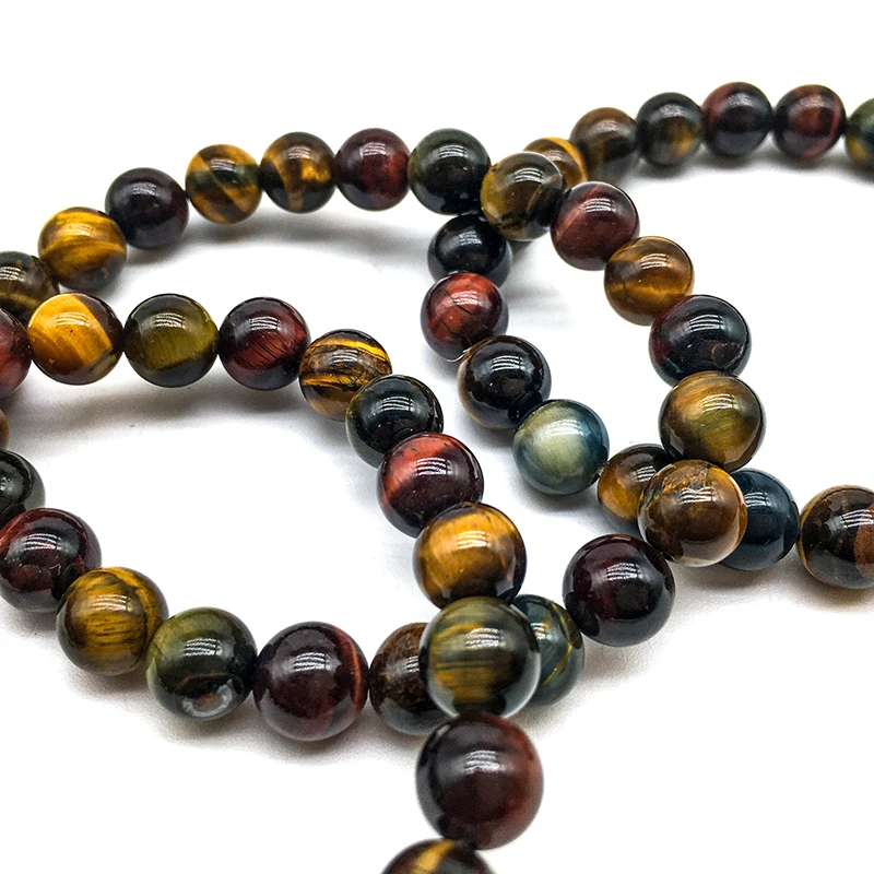 Wholesale Natural Crystal bracelet healing colourful tiger eye 8mm Bracelets red tiger eye Bracelet for Woman gift