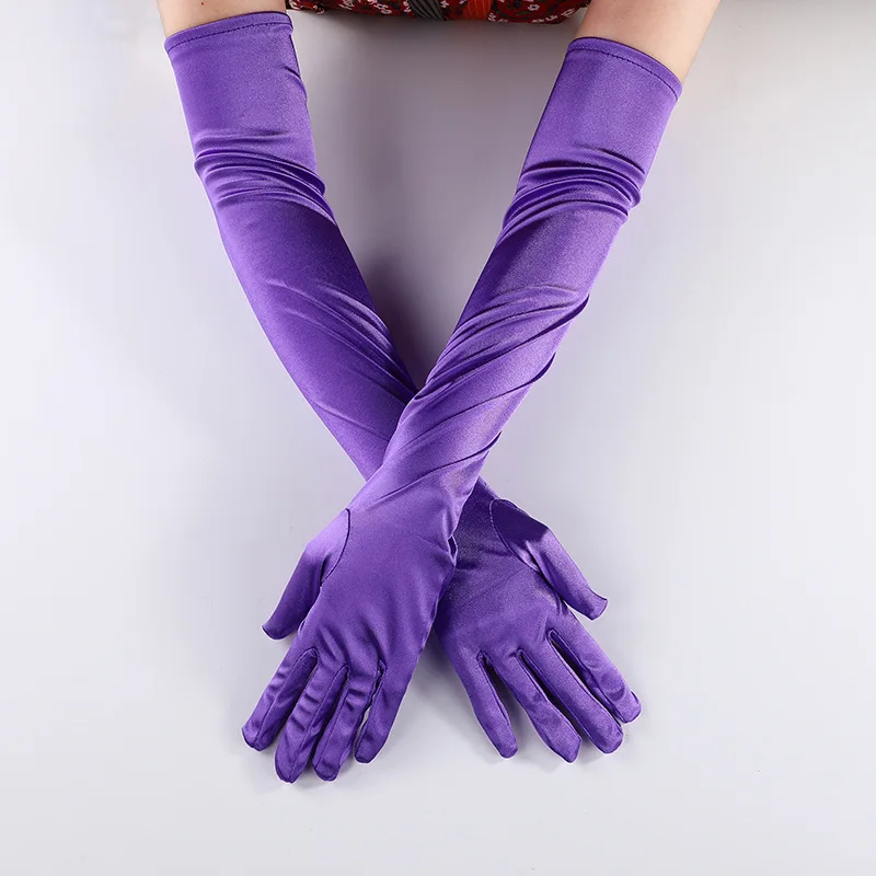 Wholesale Long Flapper Evening Opera Satin Gloves for Women party wedding banquet long glove