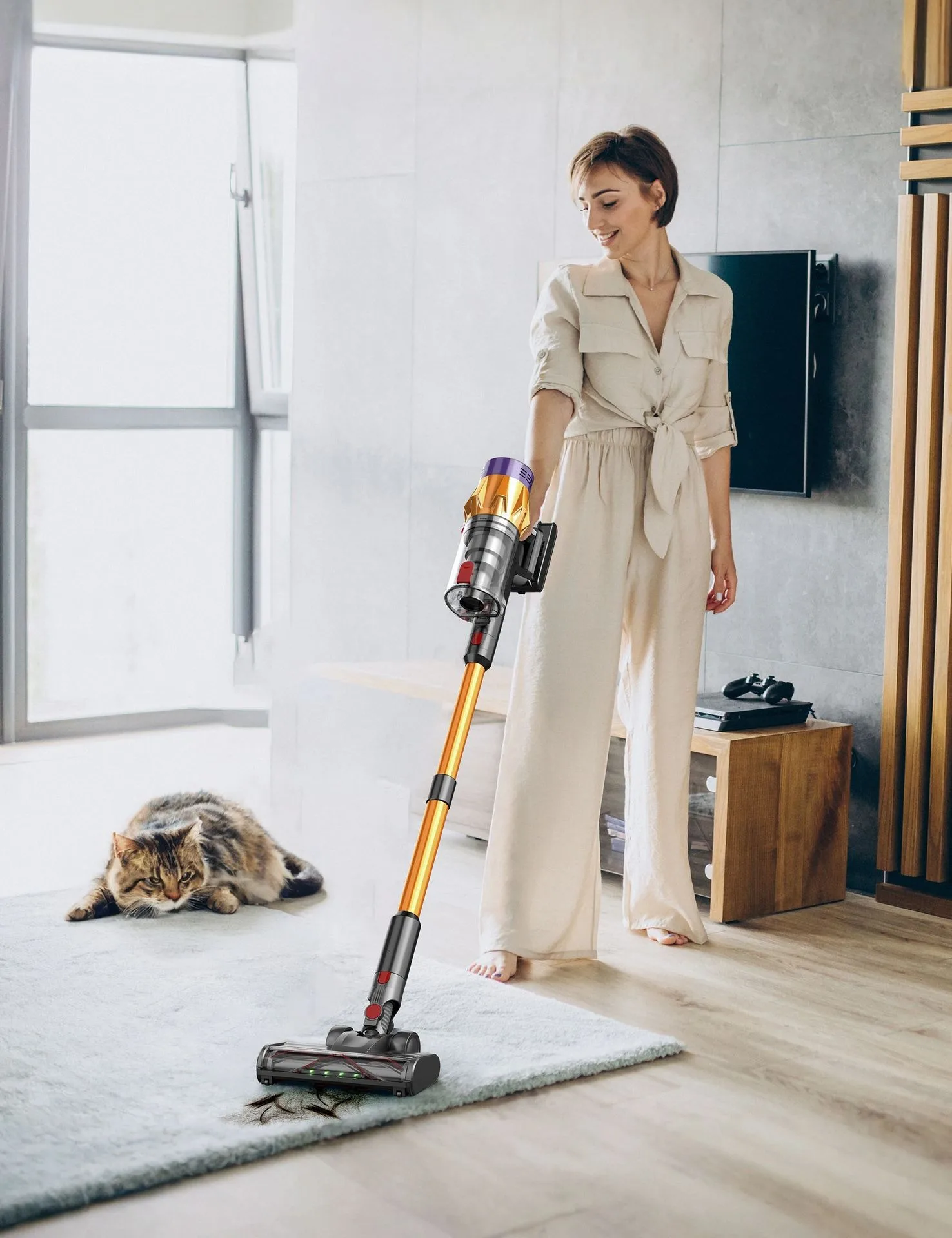 Hot Selling Strong Vacuum Cleaner,Portable Wireless Handheld Cordless Vacuum Cleaner LED Rechargeable HomeUse Hard Floor Cleaner