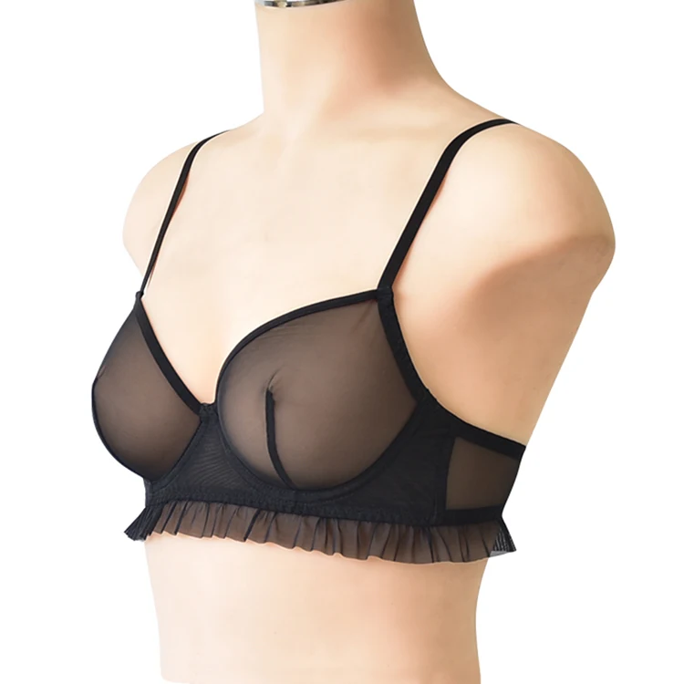 High Quality RTS Wholesale Women Mesh Underwire Bra Sexy Transparent Lingerie Bra New Design Women Bra & Brief Set