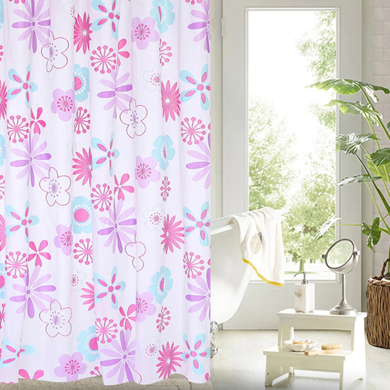 Wholesale PEVA bathroom Shower Curtain bathroom curtain set flowers painting bathroom shower curtain