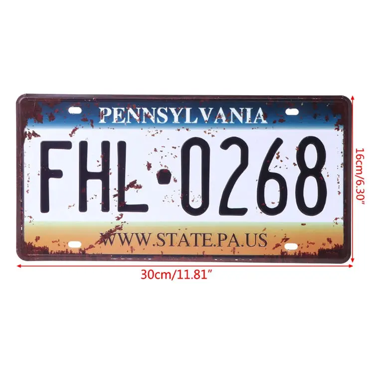 Factory Direct Sale Embossed Number Aluminum Sign Decorative License Plate Tin Sign Metal Plaque For Car Decor