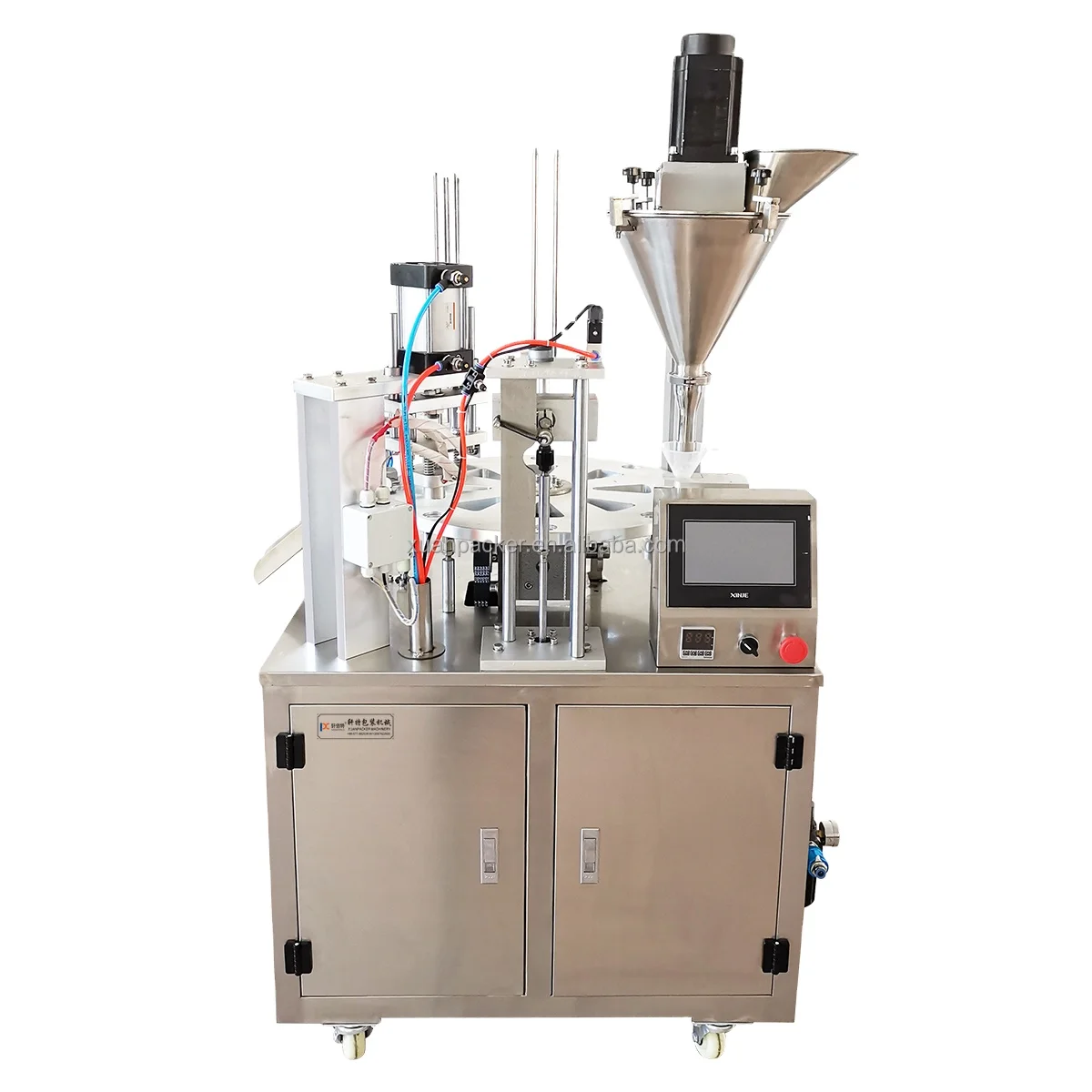 KIS900 Aluminum Foil Nespresso Coffee Capsule Turntable Automatic Filling Heat Sealing Machine Plastic K Cup Sealer