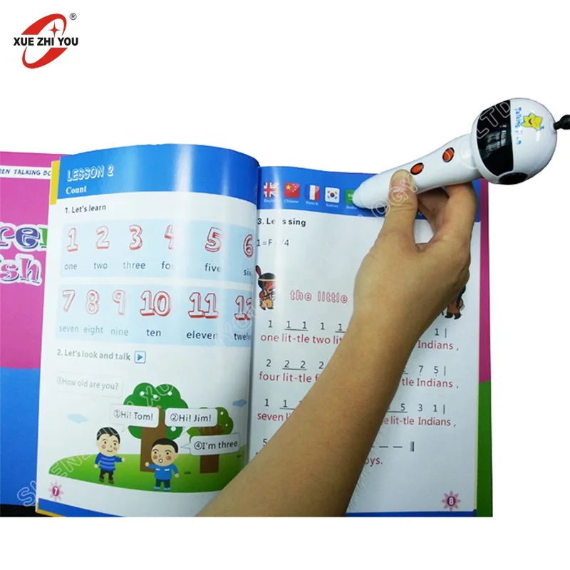 Factory Production 0-12 Years Old 6 Languages Multiple Functions Voice Magic Talking Pen With Book