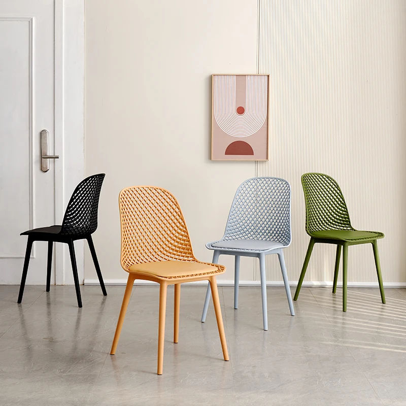 restaurant outdoor durable cafe pp chairs KD new design price modern colored pu cushion plastic dining chair without armrest