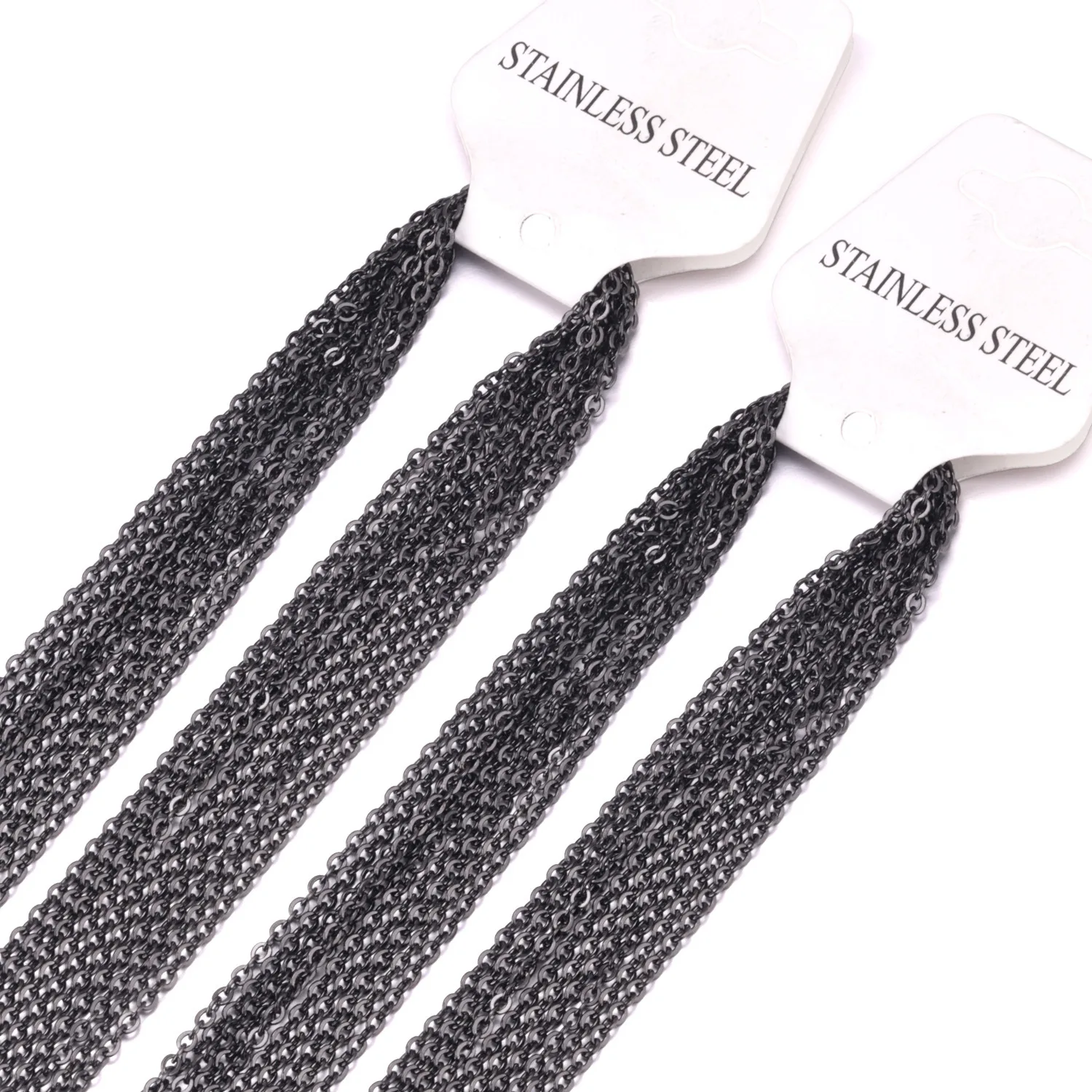 Cheap Price Stainless steel O shaped necklace chain Width 1.0 Silver gold Rose gold Black chain necklace for Jewelry making