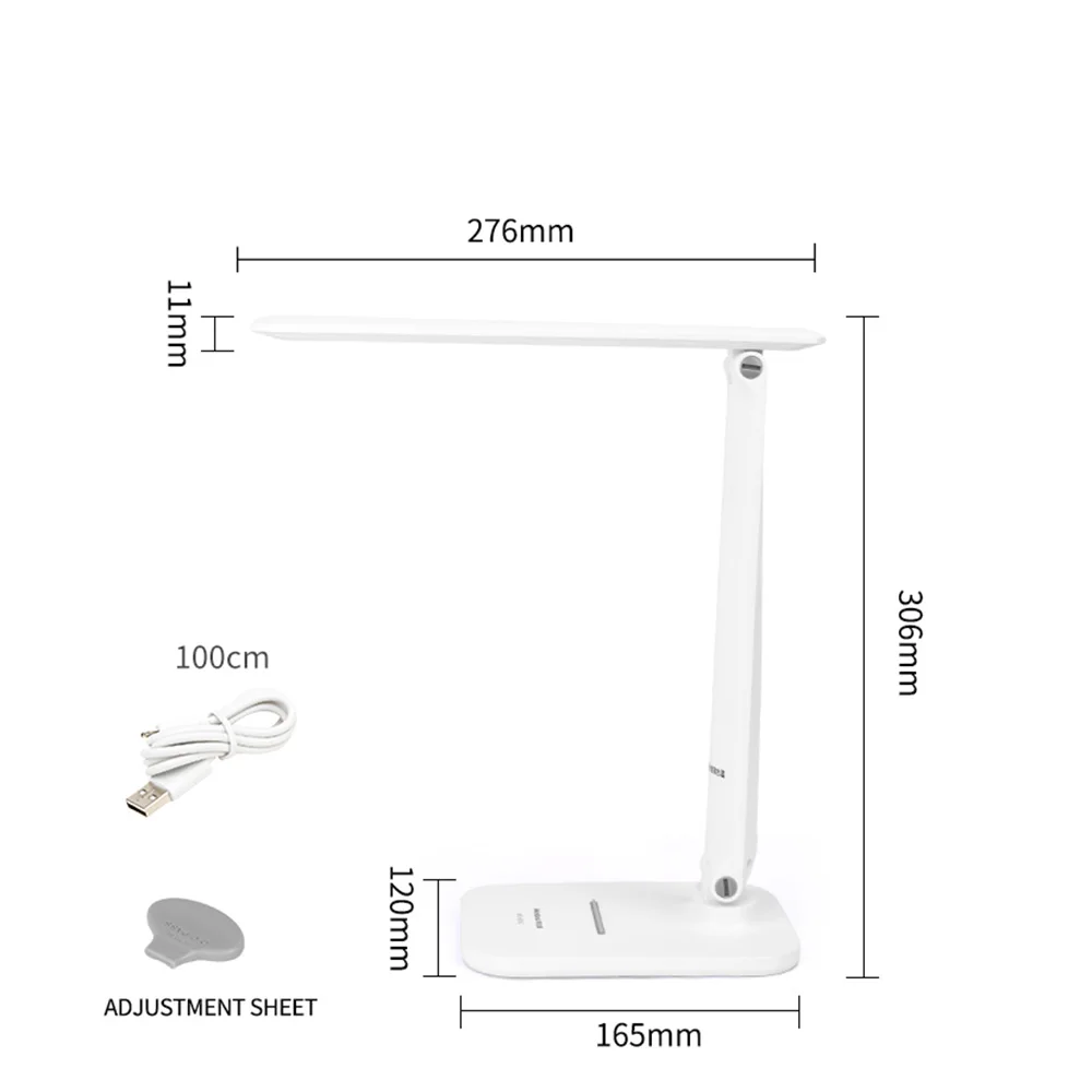 3 Color Adjust night lights Student Table Lamp LED Stepless Dimming Light Folding Charger Light Lamp with USB Port