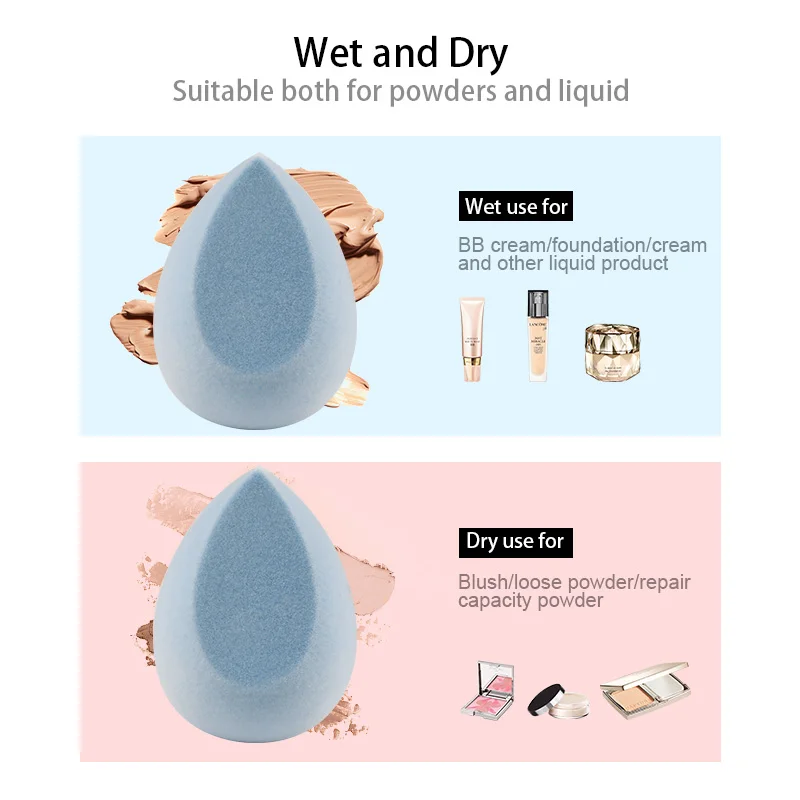 Factory Price ODM&OEM Blue Custom Foundation Egg Cosmetic Puff Marshmallow Peach Beauty Make up Sponge