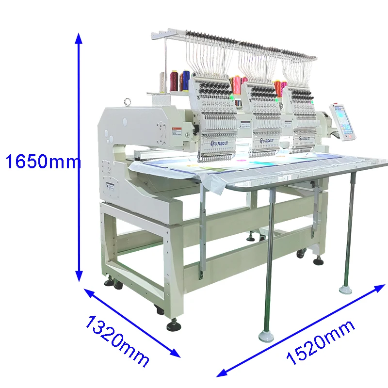 Thick frame high quality cap flat logo embroidery equipment dahao computer computerized 3 heads embroidery machine