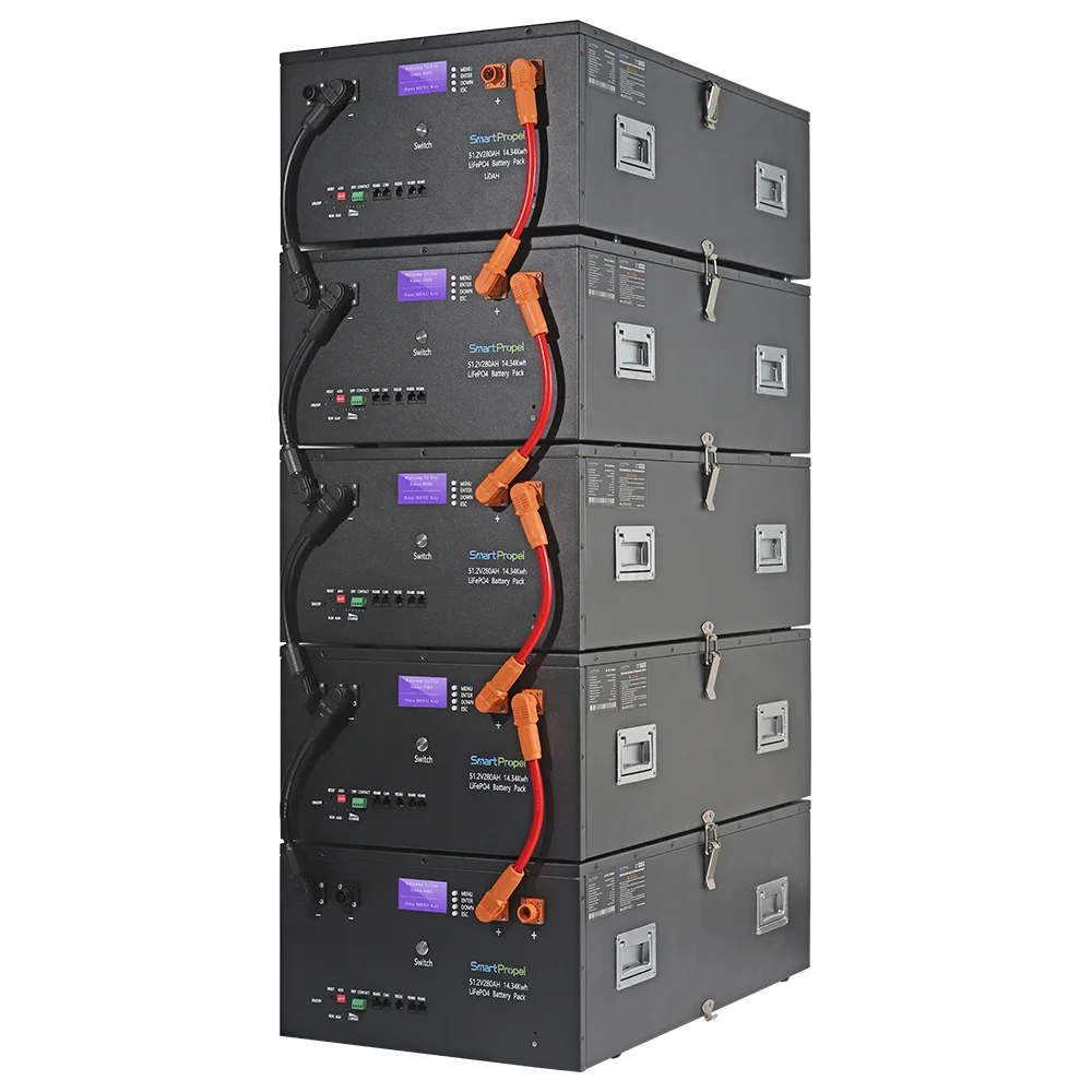 Rack Mount Stack 75KWH 48V Quick Plug LiFePO4 Battery Packs 51.2V 280Ah 15Kwh 30Kwh 75Kwh Lithium Battery Home UPS Power System