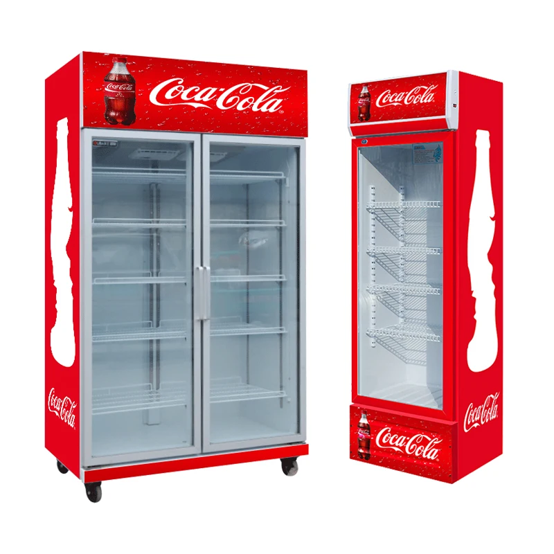 Commercial glass vitrine beverage showcase refrigerator