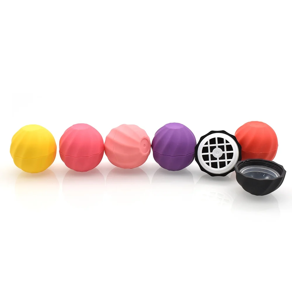 Wholesale mini cosmetic plastic jar 7g round ball ABS lipstick packaging container for comfrey cream in stock