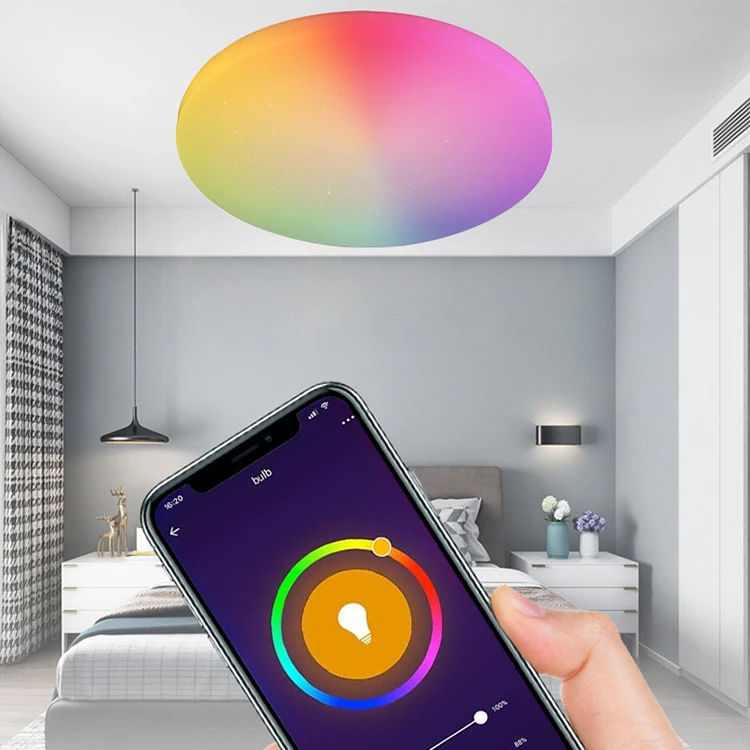 ZEDONG Amazon Alexa Голосовое управление Rgb Wifi спальня умный дом лампы 24 Вт 48 Вт потолочный круглый светодиодный панельный светильник