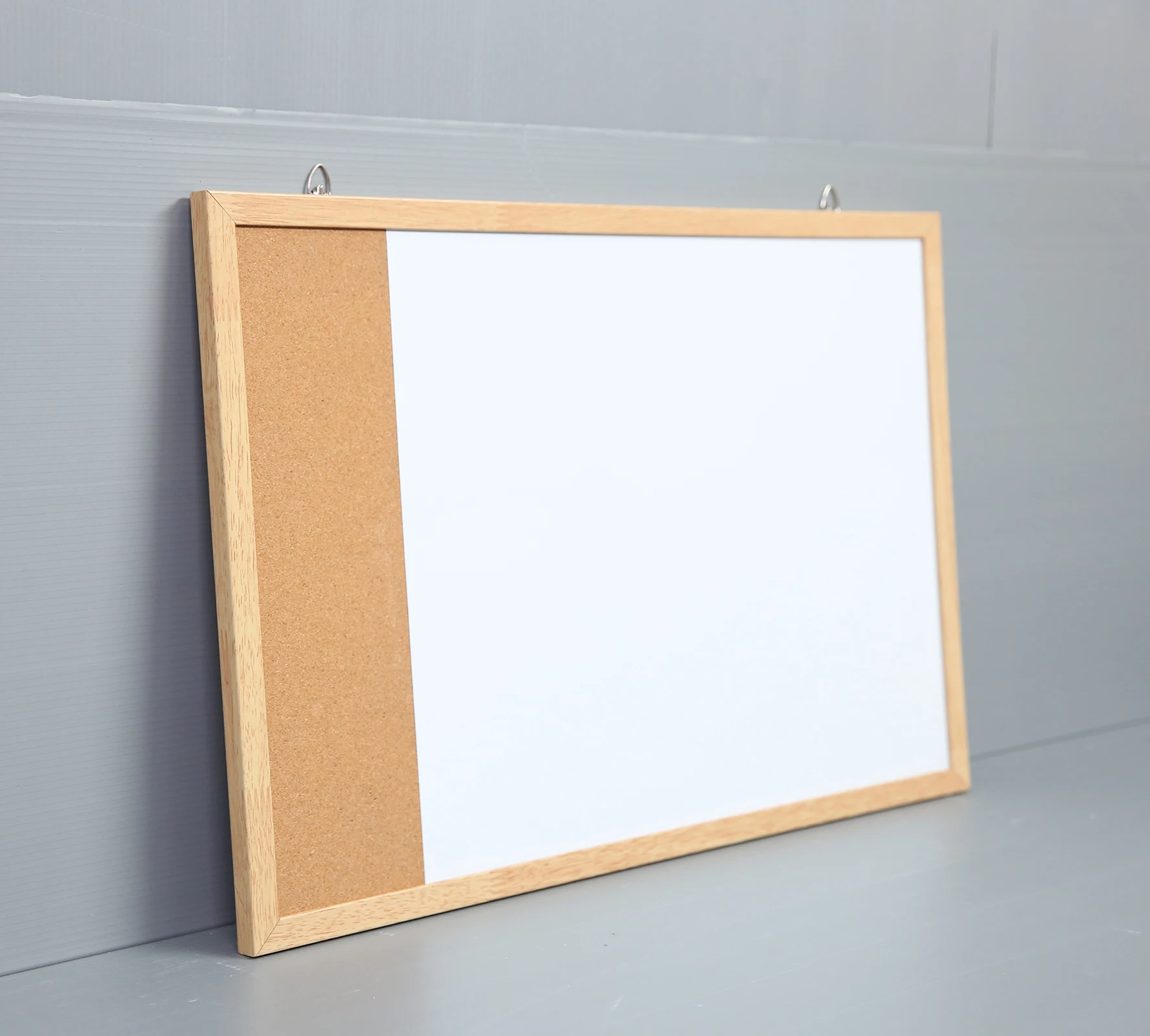 Wholesale Wood Frame wall mounted Dry Erase Magnetic Board White Board and Cork comb board combination custom for School