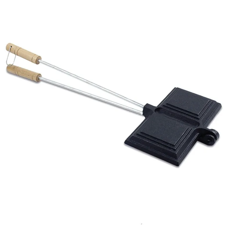 Double Toaster Sandwich Cooker Cast Iron Cookware Pie Maker Cookware Set Long Handle Pie Iron Jaffle Grill Pan