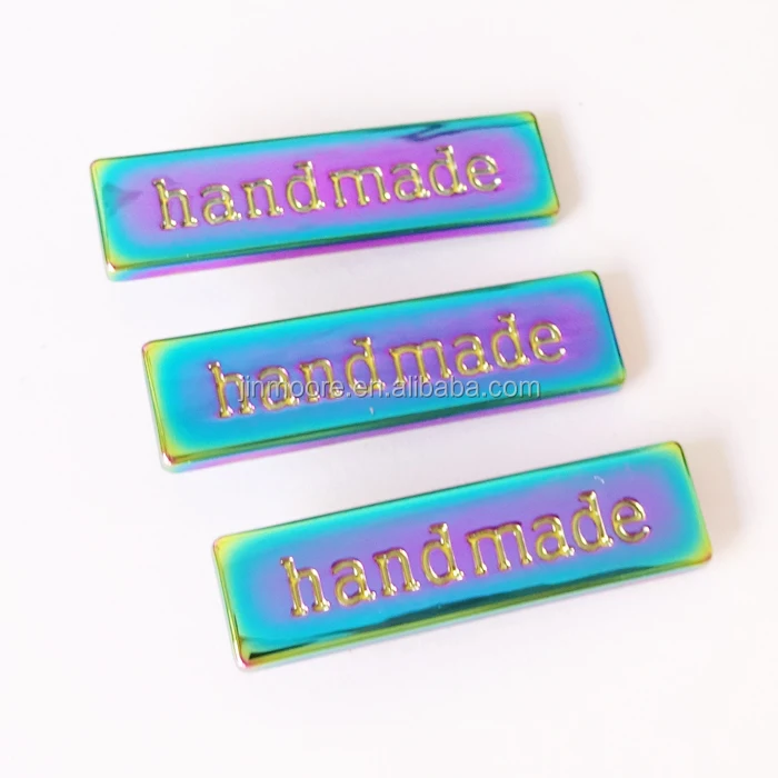 Iridescent Rainbow Metal Bag Label Handmade Wholesale With Best Quality