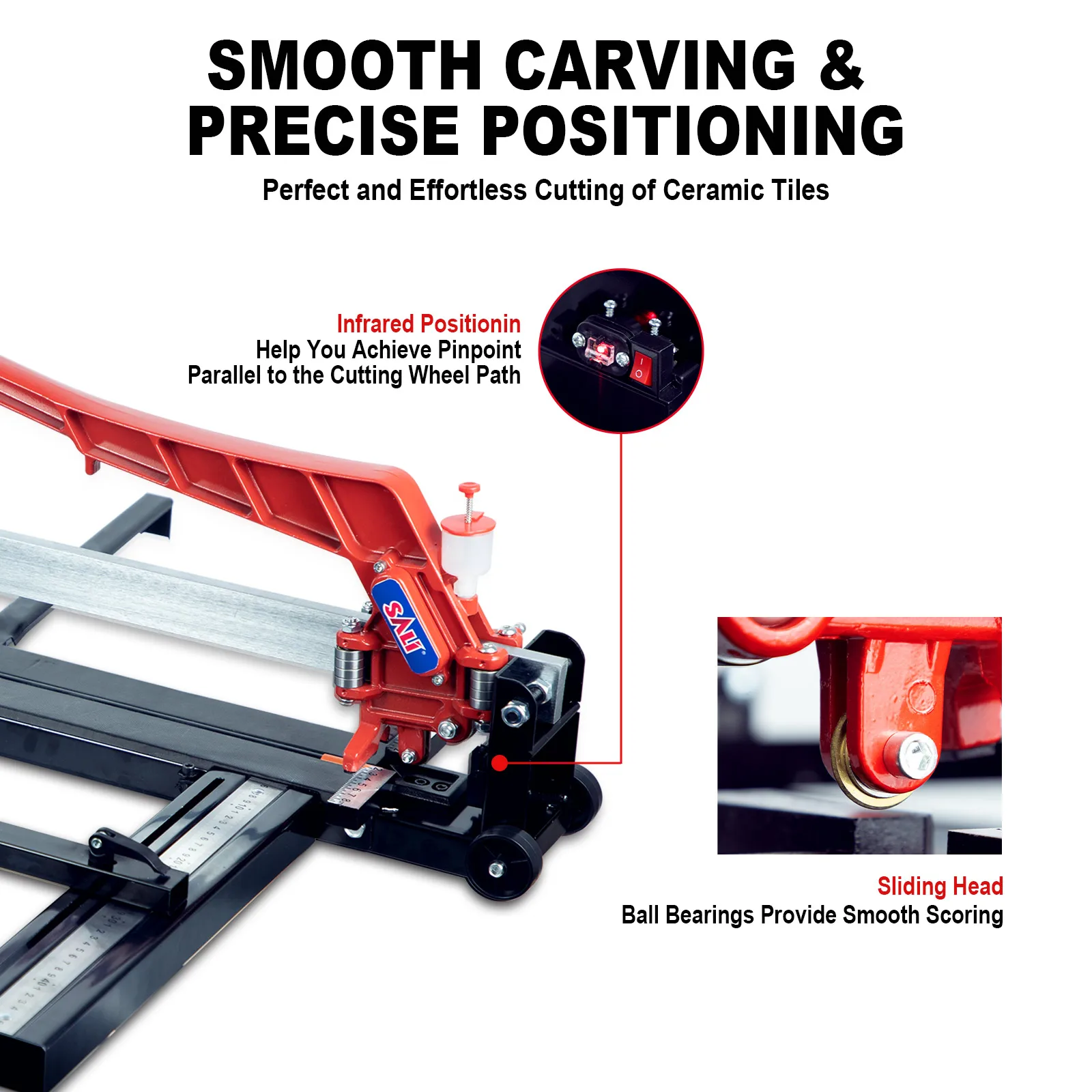 SALI new arrived laser 800/1200/1800 mm manual porcelain ceramic tiles cutter machine
