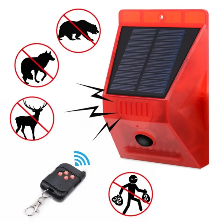 Wireless Anti Theft Alarm Light Outdoor Solar Home Siren Alarm Lamp with Infrared Motion Sensor Solar Alarm Wall Light