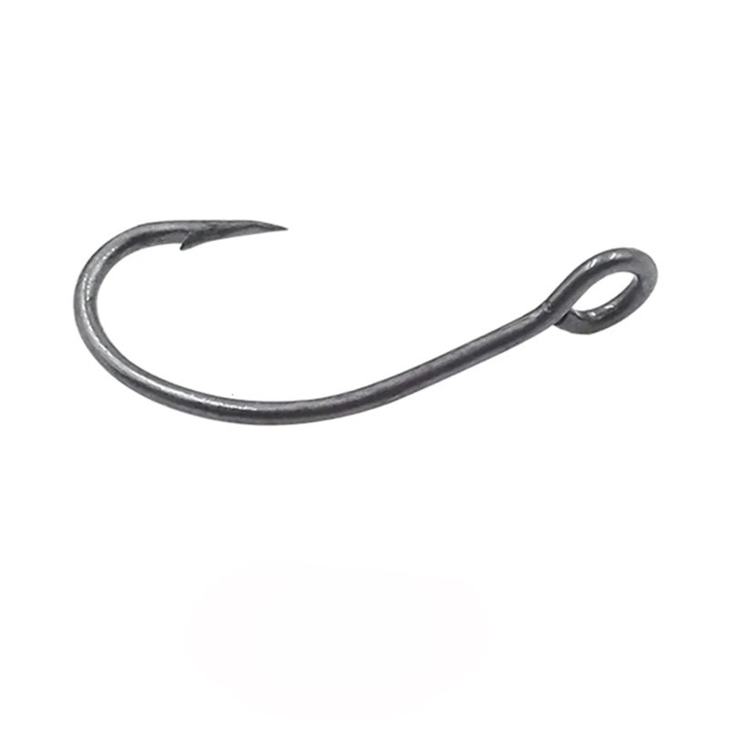 OUTKIT 20pcs High Carbon Steel Fishing Red Single Hook With Ring Fish Hooks For Lure Spoon