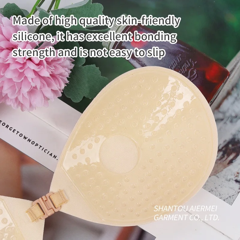 Shantou Aiermei Dropshipping Chest Stickers Lift Up Nude Bra Self Adhesive Bra Nude Invisible Cover Pad Sexy Sticky Bra