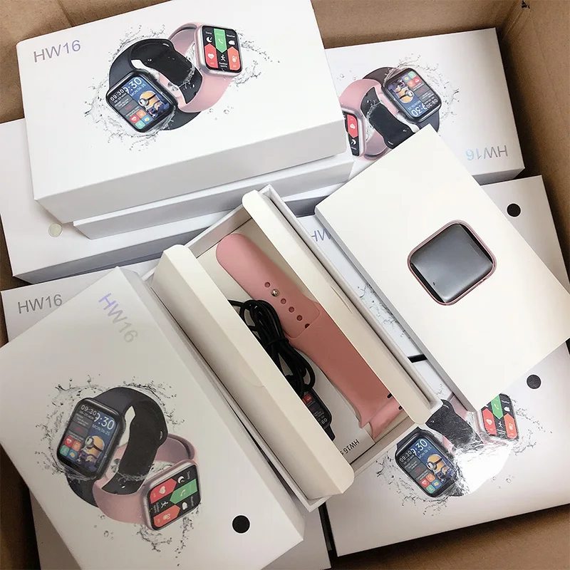 
2021 new Arrival hw16 smart watch series 6 iwo 13 big black Android Heart rate monitoring watch6 hw 16 smartwatch 
