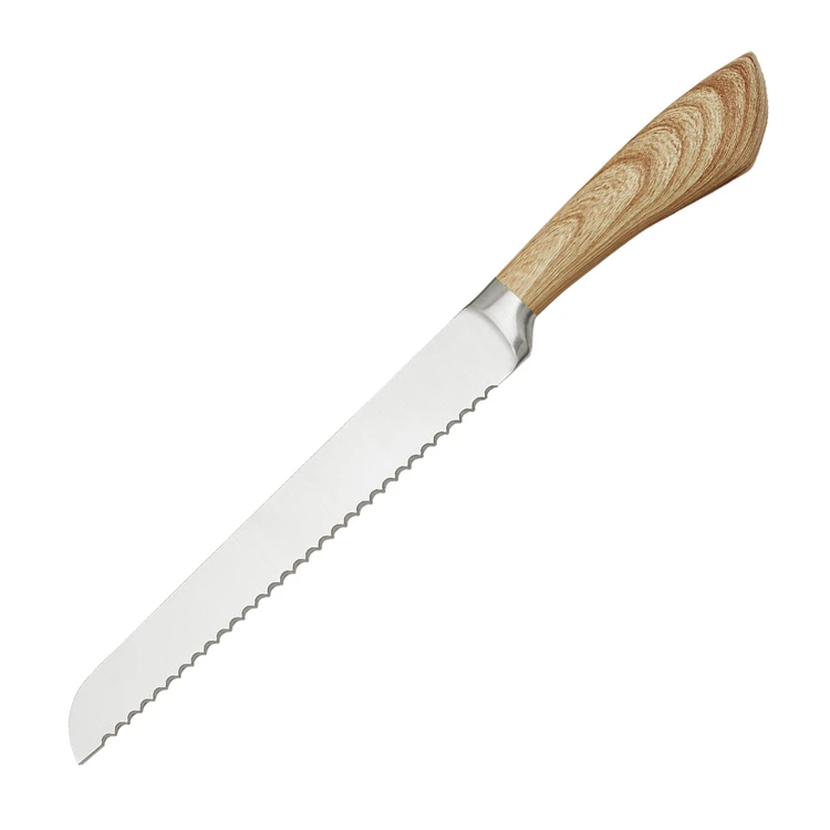 Economic Stainless Steel Kitchen Knives Golden Coating Bread Cutting Knife