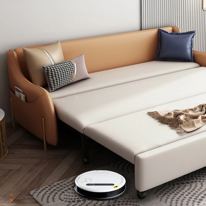 Modern Spaces Saving Foldable Living Room Sofa Bed Double Come Luxury Stainless Steel sponge