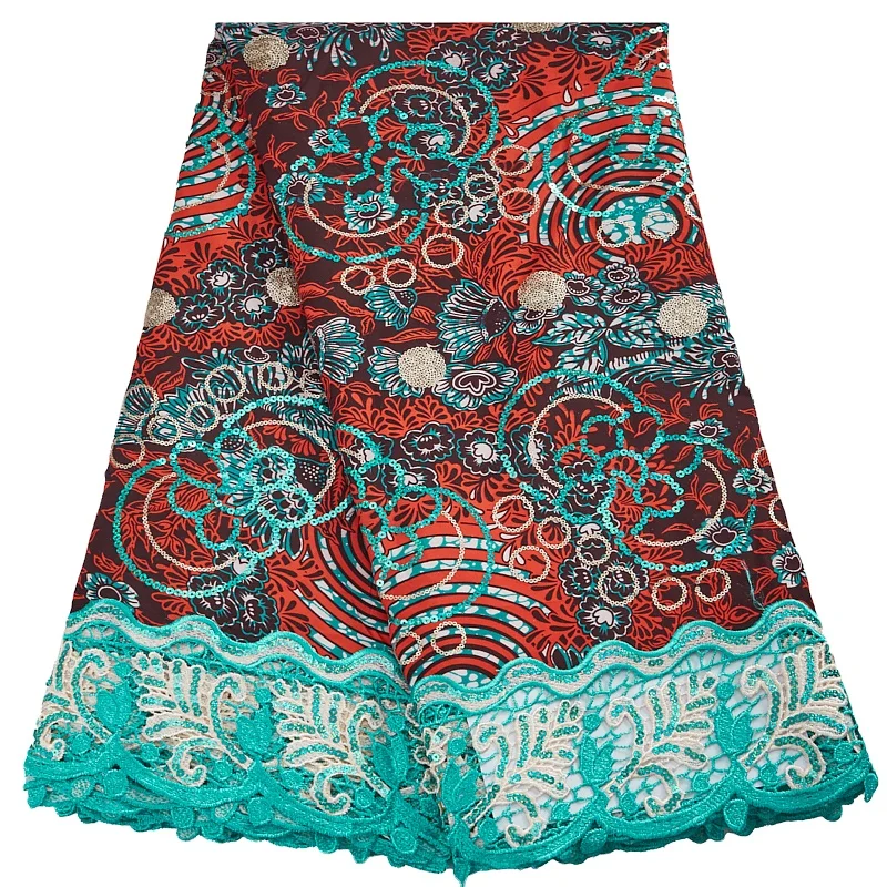 2993 Nigerian Style Colorful Printed Wax Lace High Quality Embroidery Ankara Wax Fabric Pretty Guipure Cord Lace Fabric