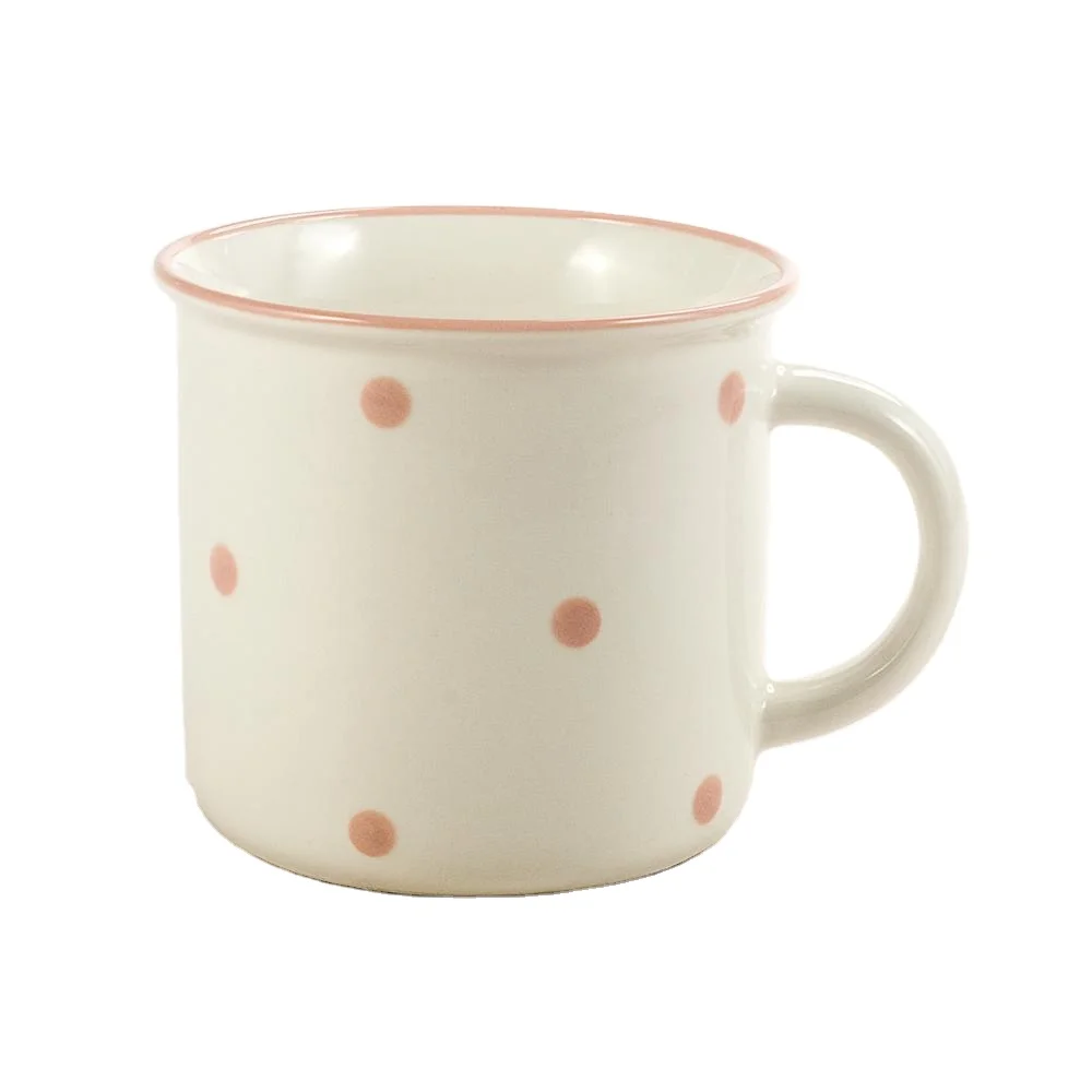 Wholesale Polky Dots printing cup custom coffee mugs ceramic cheap