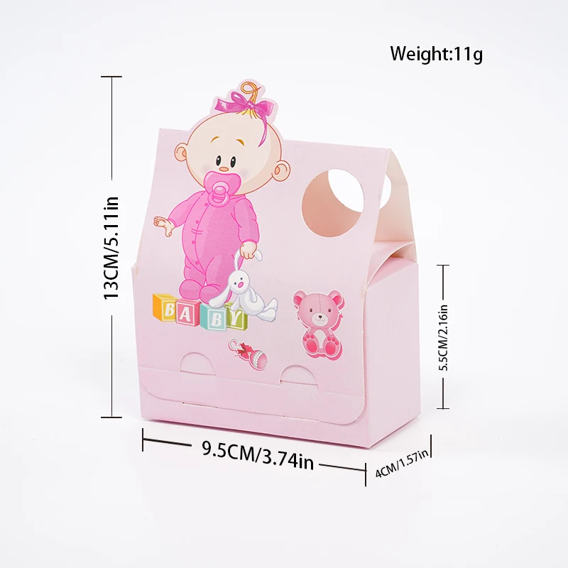 Pocket-shaped cute candy gift box with open holes that can be worn on a string for an eco-friendly baby birthday gift box YR-038