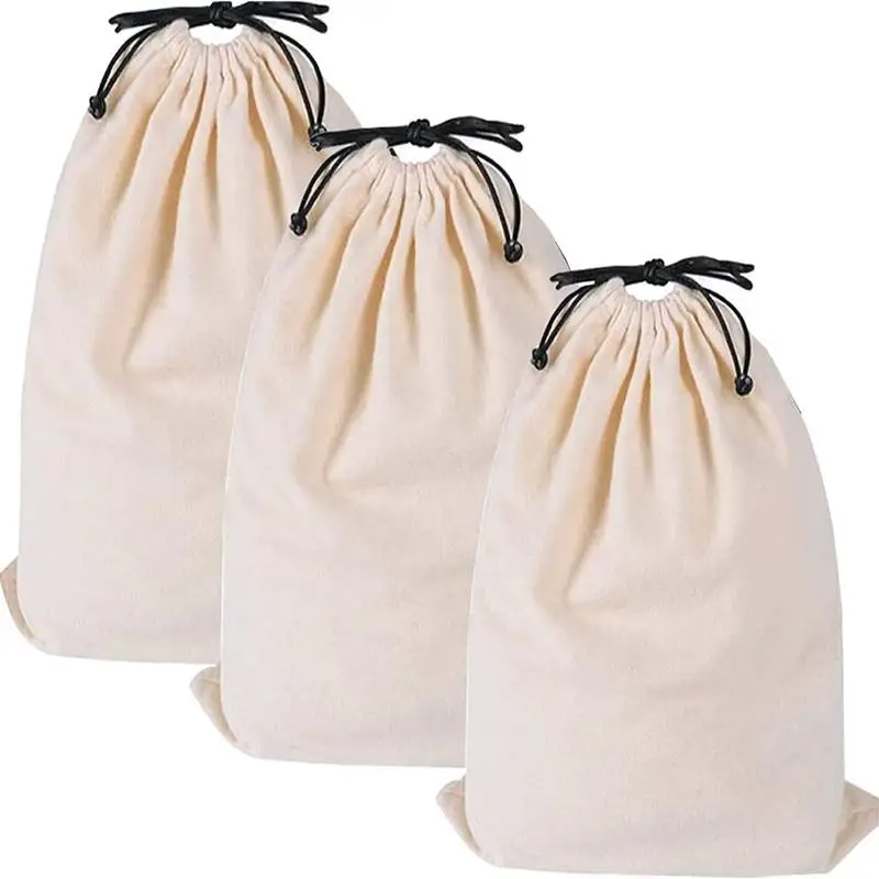 Natural Cotton Bag Repeated Cycle Using High Quality Breathable Dust Proof Drawstring Portable Storage Bag