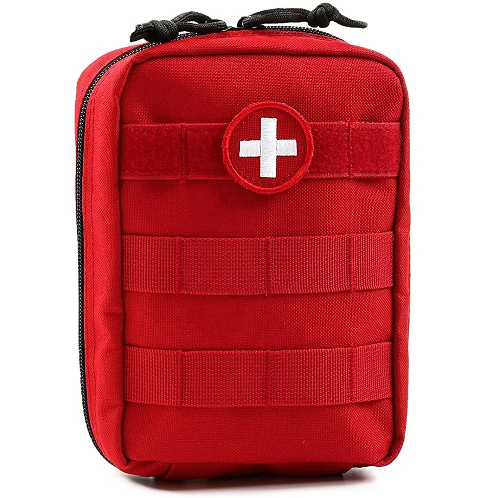
Factory Custom Tactical Molle EMT Medical Red outdoor empty first aid bag Pouch for emergency bag 