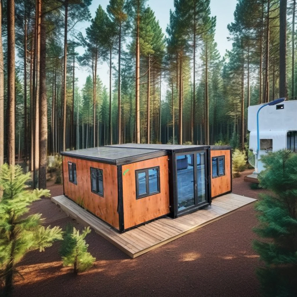 Cymdin integrated  40ft house double-wing folding container expansion house of prefabricated mobile solar energy home