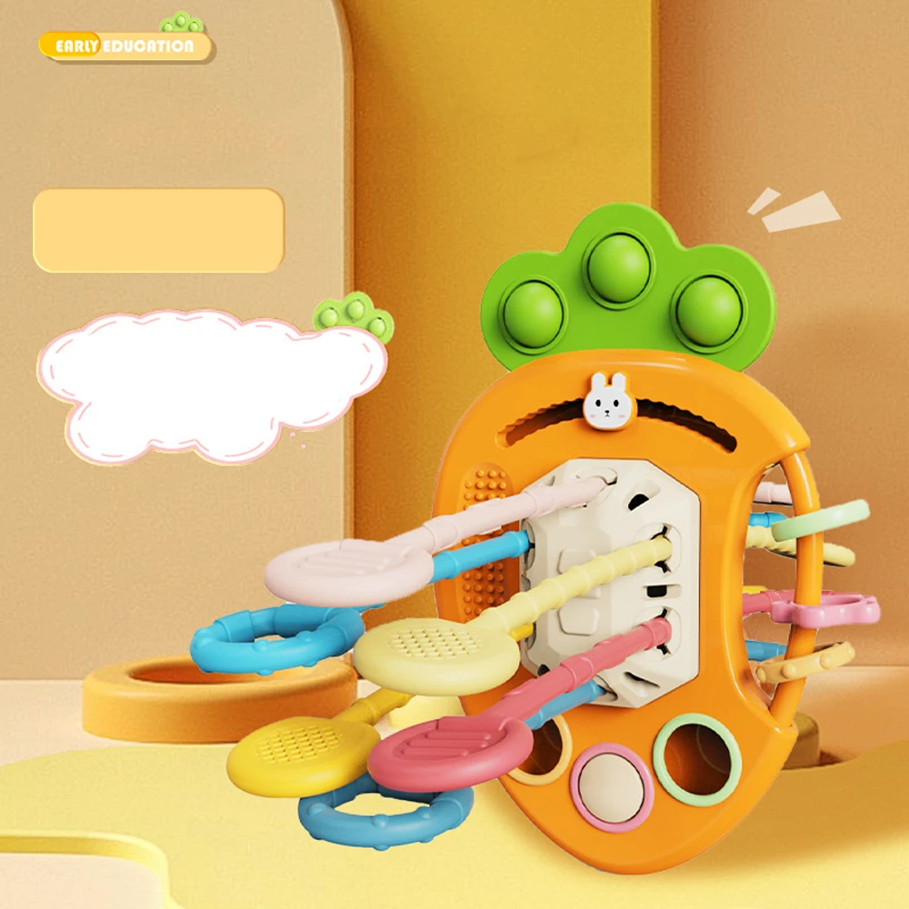 New products baby touch hand grasping Puzzle busy ball Cute radish Flying Disc design gnawed teeth gum grip ability training toy