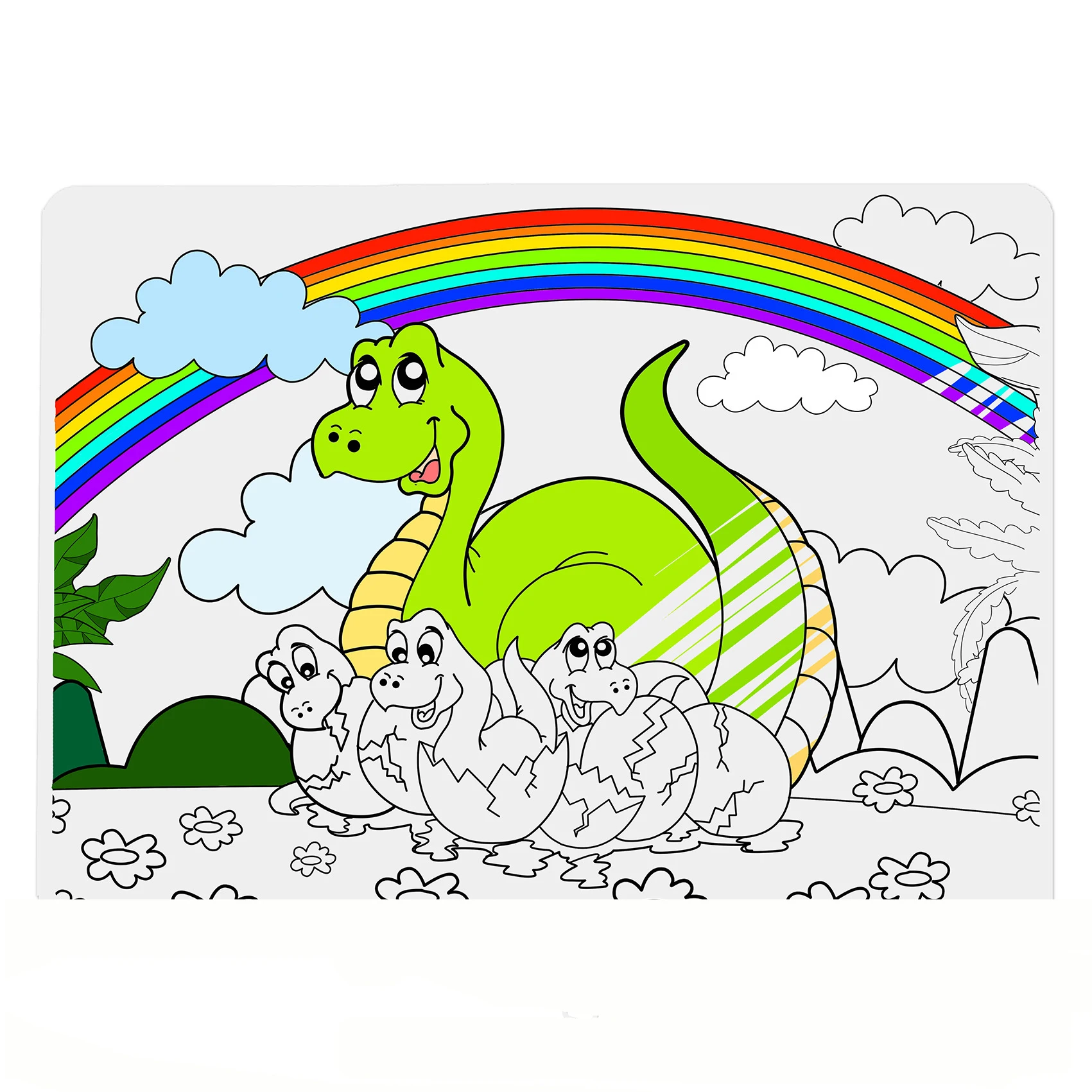 1pcs Silicone Erasable Children Coloring Table Mat Kid Drawing Toy With Repeatable Painting