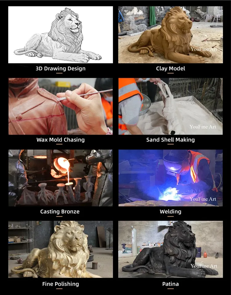 bronze lion statue casting process
