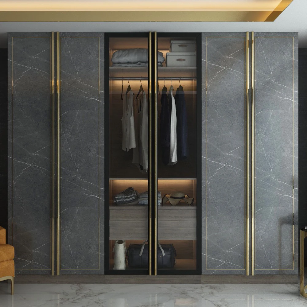 Custom Modern High End Hotel Bedroom Wardrobe Cabinet Set Storage Modular Closet Organizers System With Draws