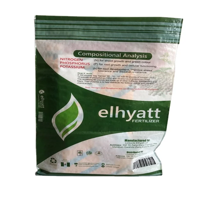 urea organic compost fertilizer soil packaging pp woven plastic fertilizer bag 50kg