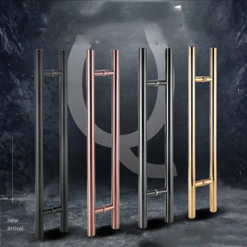 Round Tube Door Pull Solid Heavy-Duty Commercial Grade 304 Glass Stainless Steel Push Pull Door Handle for Main Door